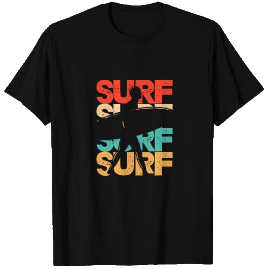 Surf Surf Surf Surf Surfing Surfer Retro Vintage T Shirts