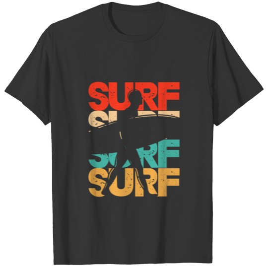 Surf Surf Surf Surf Surfing Surfer Retro Vintage T Shirts