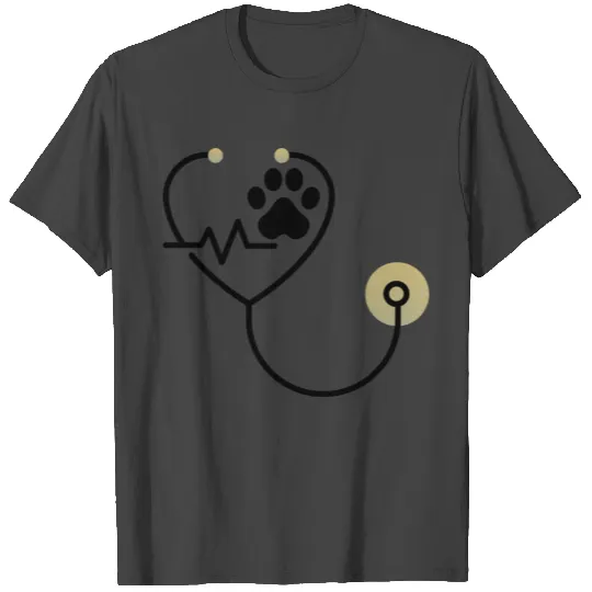Paw Prints heartbeat T Shirts