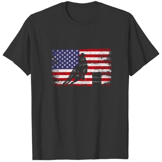 Barrel Racing american flag, barrel racing T Shirts