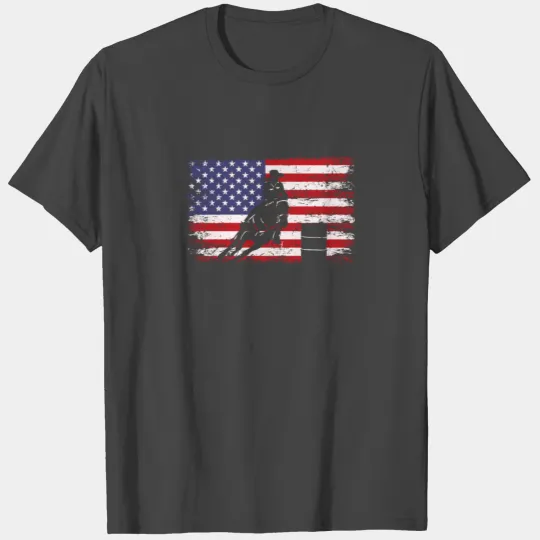 Barrel Racing american flag, barrel racing T Shirts