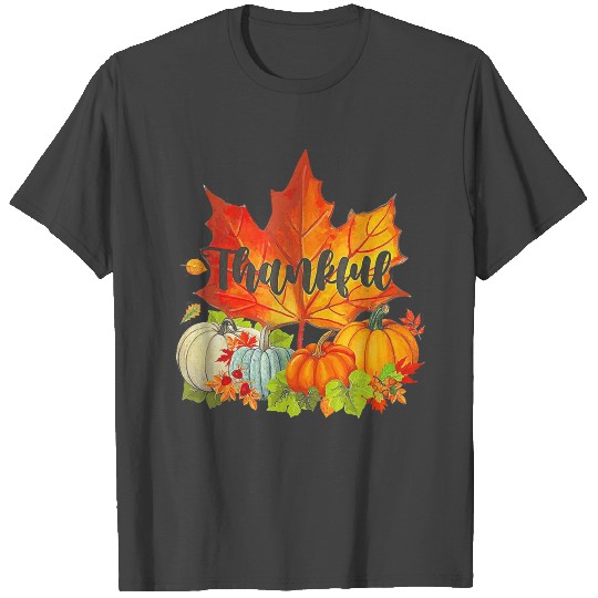 Happpy Thanksgiving Day Autumn Fall Maple Leaves T Shirts