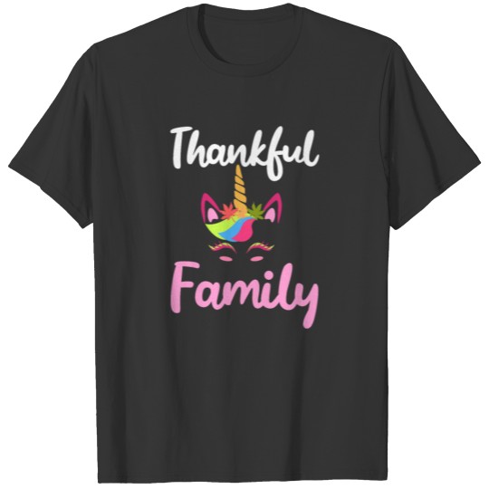 Thanksgiving Unicorn Thankful Family Partner T Shirts