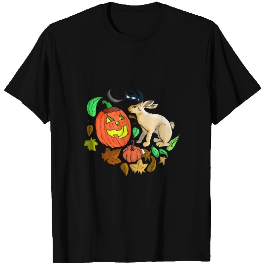 Vintage Pumpkin rabbit moon halloween gift T Shirts