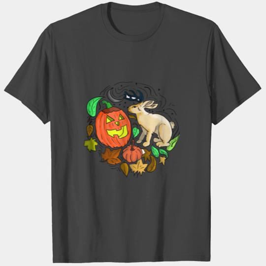 Vintage Pumpkin rabbit moon halloween gift T Shirts