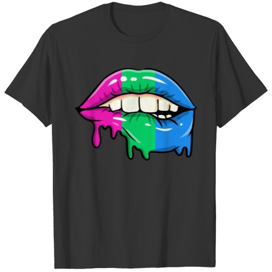 Dripping Polysexual Lips Polysexual Pride T-shirt