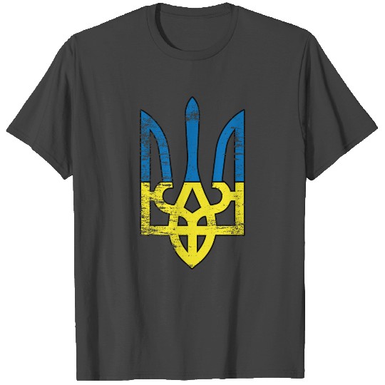 Blue Yellow Coat of Arms Gift Ukraine Ukrainians T Shirts