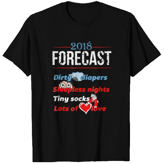 2018 Forecast T Shirts Funny Expecting Mom and Dad