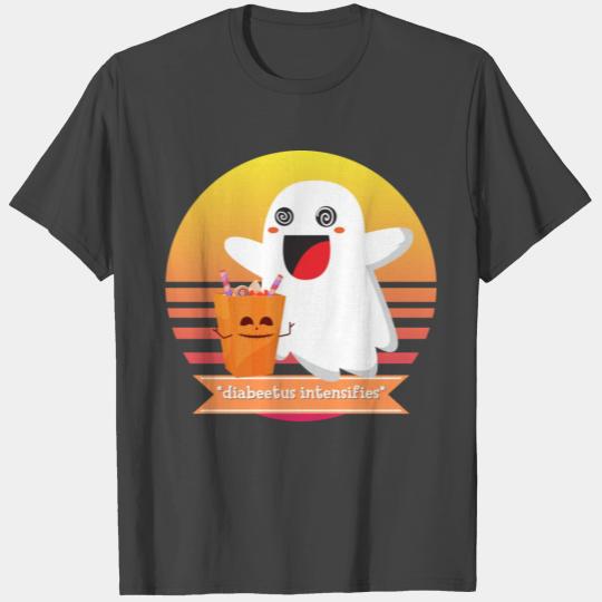 Halloween Cute Ghost Diabeetus Intensifies Funny T Shirts
