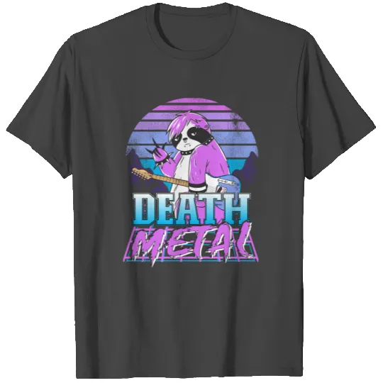 Retrowave Pastel Goth Sloth 80s Retro Death Metal T Shirts