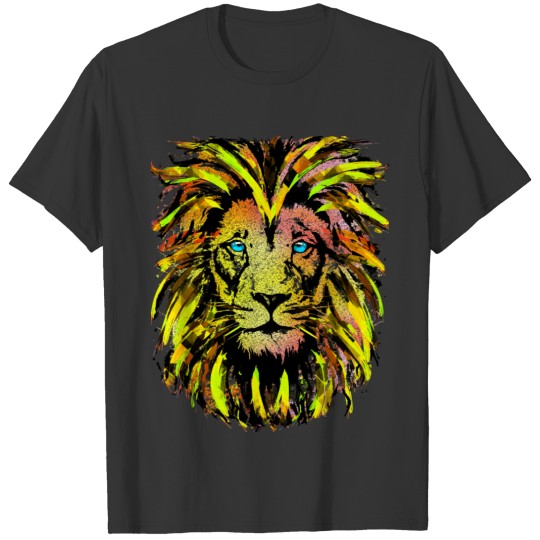 Yellow Lion Head Portrait Drawing - Cute Lion T Shirts
