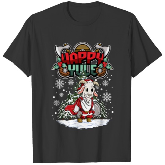 Happy Yule Viking Christmas Goat T Shirts