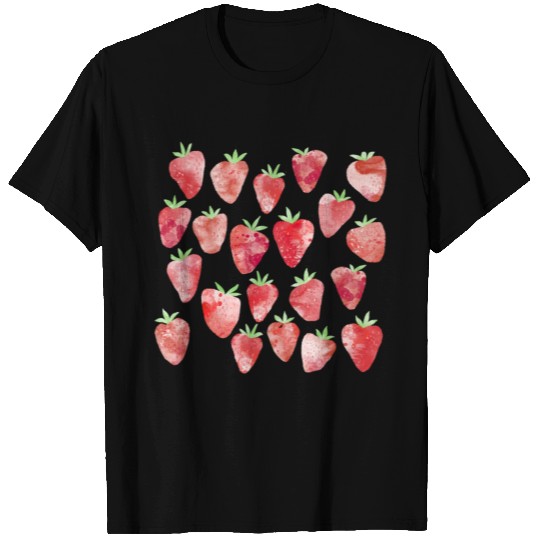 Strawberry Fruit Watercolor T Shirts