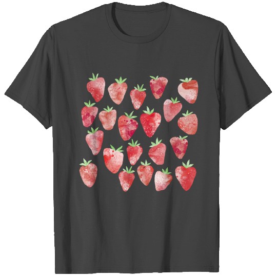 Strawberry Fruit Watercolor T Shirts