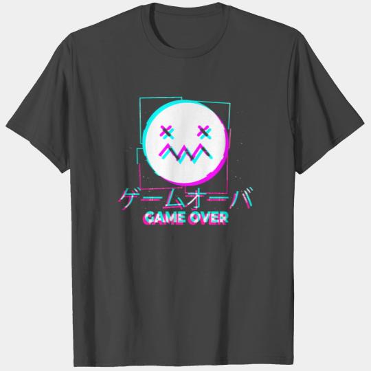 Japanese Glitch Sad Anime Girl / Boy Game Over T Shirts