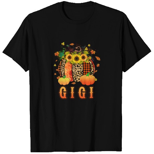 Gigi Pumpkin Leopard Sunflower Buffalo Grandma T Shirts