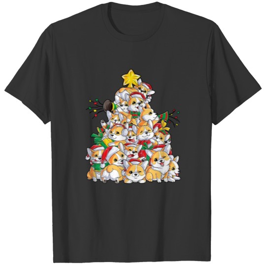 Corgi Christmas Tree Funny Xmas Dog Lover Gift T Shirts