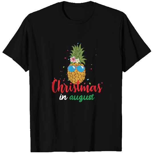 Christmas in august Pineapple Tree Merry Christmas T Shirts