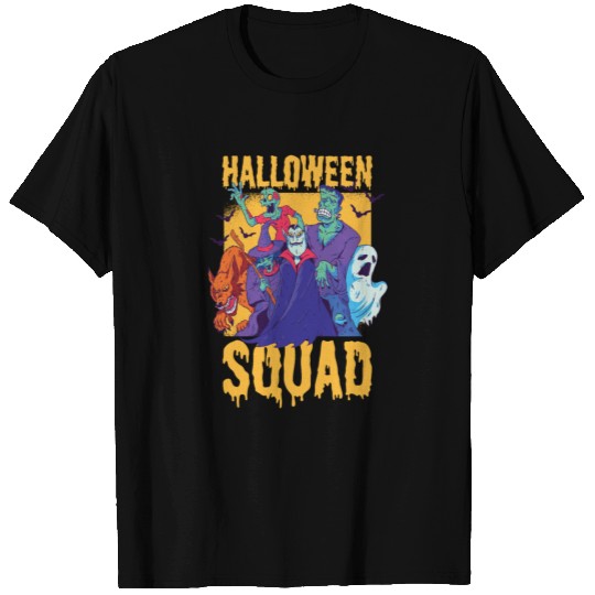 Halloween Squad Skeleton Ghost Wolf Vampire Witch T Shirts