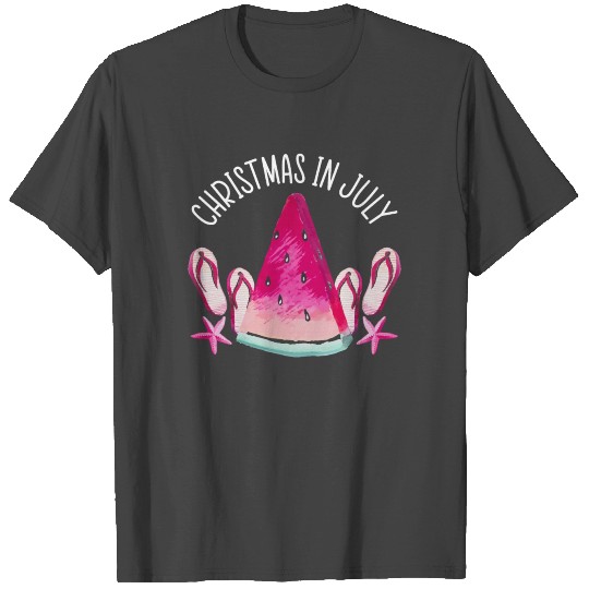 Christmas In July Funny Summer Vacation Tropical T Shirts
