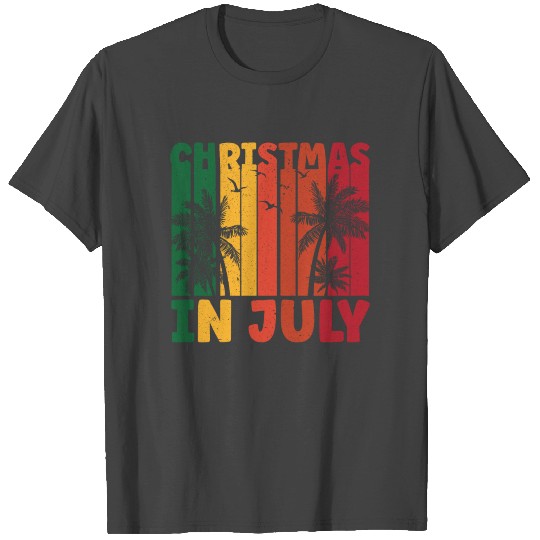 Christmas In July Funny Summer Vacation Tropical T Shirts