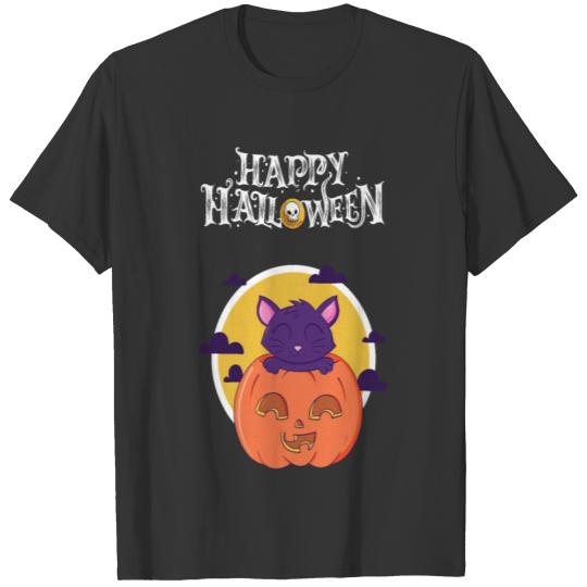 Halloween Black Cat Pumpkin - Halloween Cat Gift T-shirt