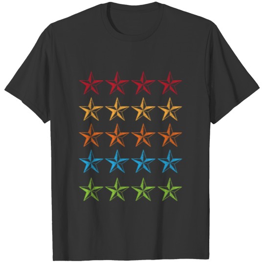 Retro Texas Stars Design T-shirt