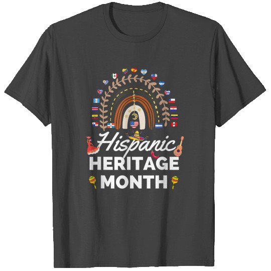 National Hispanic Heritage month Rainbow All Count T Shirts