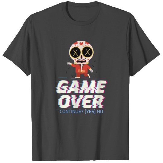 Gaming glitched game over quote design T Shirts