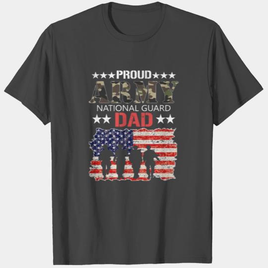 US Flag Proud Army National Guard Dad Veterans Day T Shirts