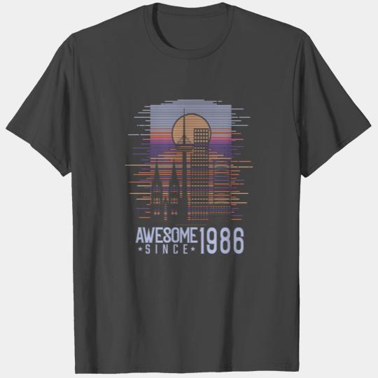 1986 Vintage born in Retro age Birthday gift idea T Shirts