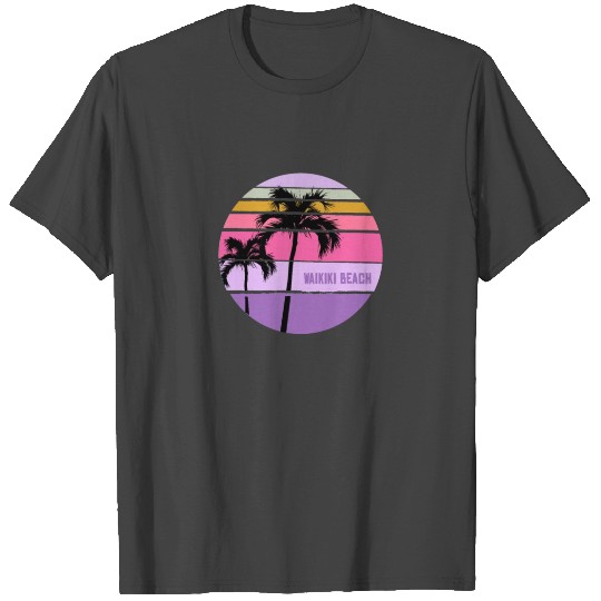 Waikiki Beach Oahu Hawaii Fan Vacation Souvenir T Shirts