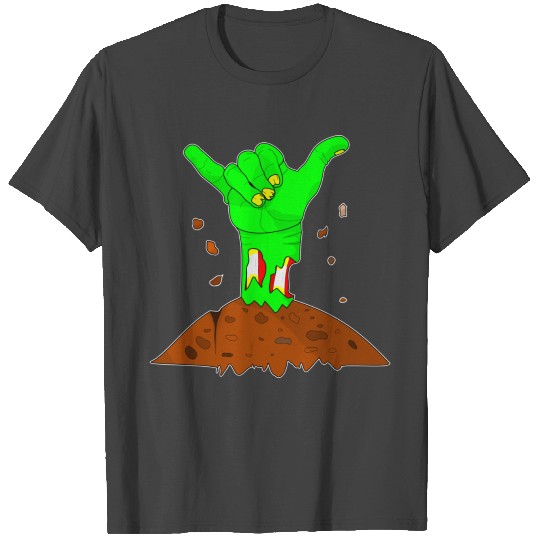 Zombie Halloween T ShirtZombie Hand Hang Loose T Shirts