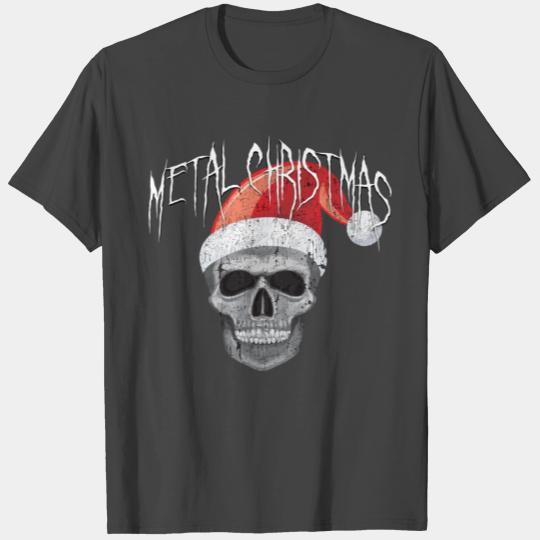 Heavy Metal Christmas Skull Santa T Shirts