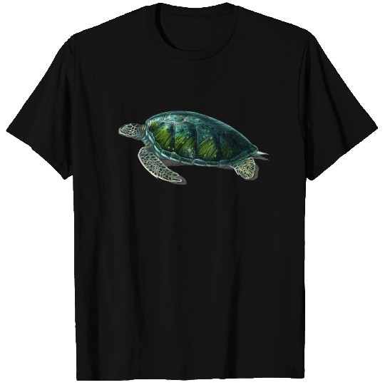 Vintage green sea turtle png T Shirts