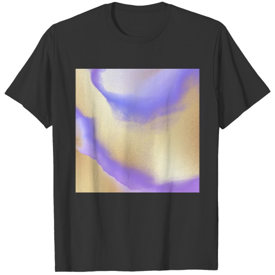 Purple Watercolor Gold Abstract Painting T Shirts