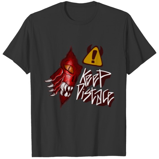 angry devil TEE PRIT WITH DEVIL SIGN T-shirt