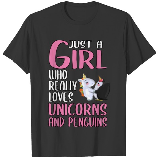 Womens Just A Girl Who Really Loves Unicorns And P T-shirt