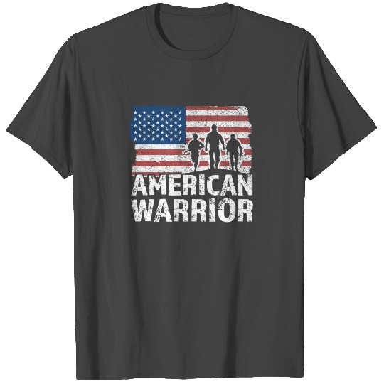 American Warrior Soldier America United States T Shirts