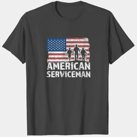 American Serviceman America USA Military Soldier T Shirts