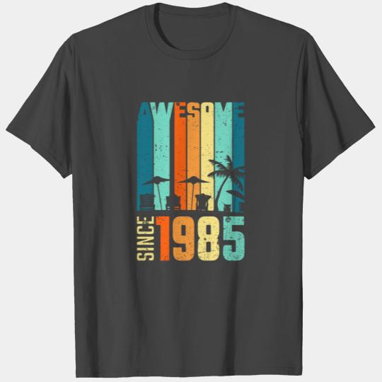 1985 Vintage born in Beach age Birthday gift idea T Shirts