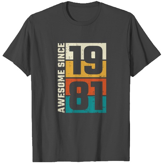 1981 Vintage born in Beach age Birthday gift idea T Shirts