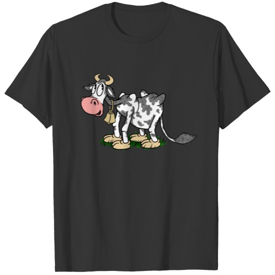 Happy Cartoon Cow T Shirts