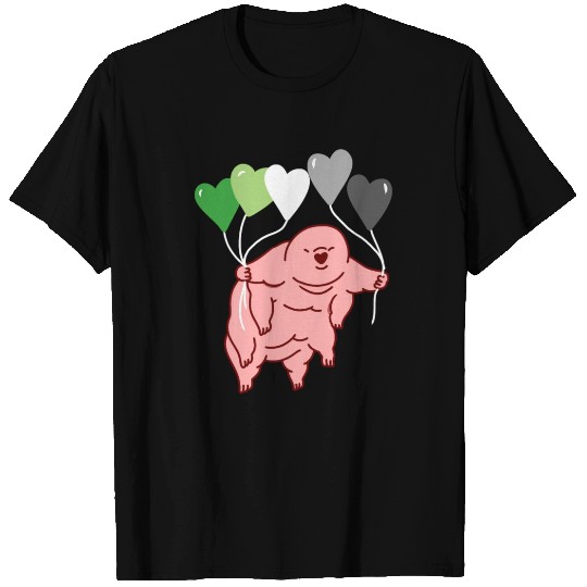 Tardigrade Heart Balloon Aromantic Pride T Shirts