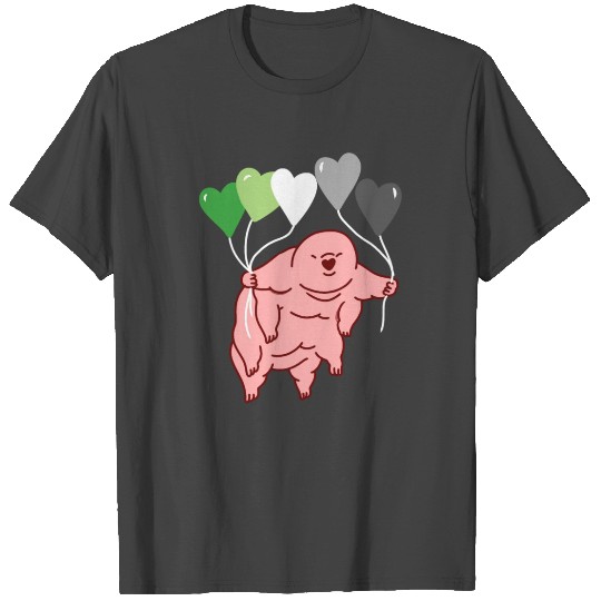 Tardigrade Heart Balloon Aromantic Pride T Shirts