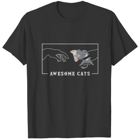 Michelangelo Creation of Adam Cats Cat Lovers T Shirts