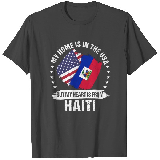 American Patriot Haiti Flag American Haitian Roots T Shirts