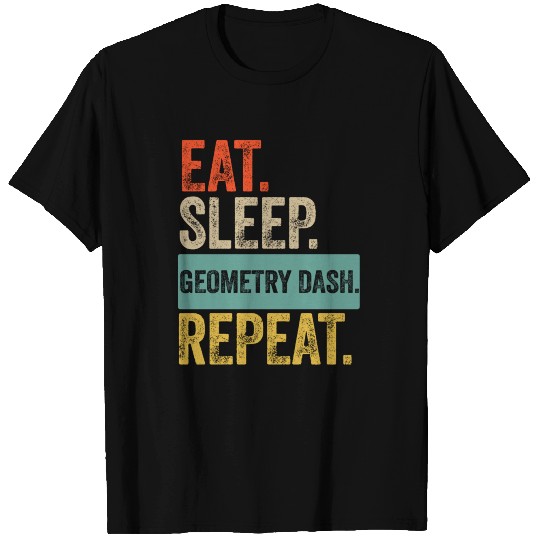 Eat sleep geometry dash repeat retro vintage T Shirts