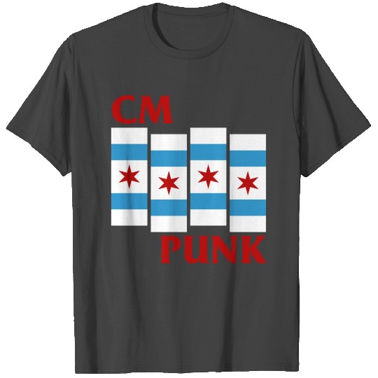 CM Punk Flag of Chicago T Shirts