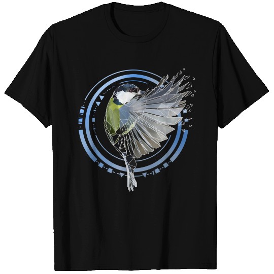 Blue Tit | Geometric | Low Poly | White Grid T Shirts